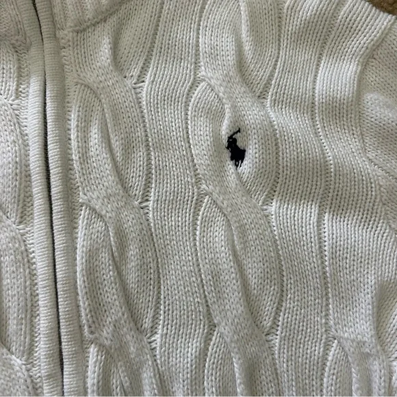Ralph Lauren Cable Knit Zip Up High Neck Sweater - Picture 2 of 5